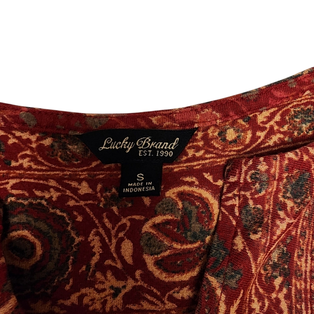 Lucky Brand Boho Short Sleeve Mini Shift Dress Size S - Picture 7 of 10